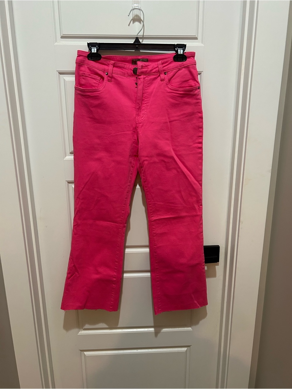 Kut from the Kloth Kelsey Ankle Flare Jeans in Hot Pink